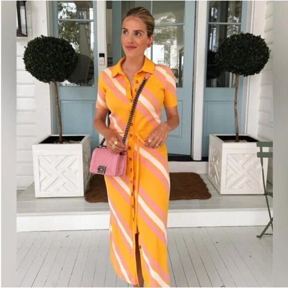 Derek Lam 10 Crosby Aurelia Cut Out Knit Shirt Dress European Summer Size Medium - Picture 2 of 7